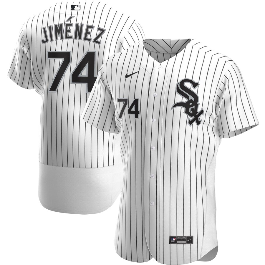Chicago White Sox #74 Eloy Jimenez Men Nike White Home 2020 Authentic Player MLB Jersey